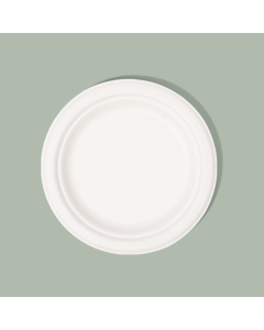 9" Compostable Round Fiber Plate, PFAS FREE Clarion Collection, 500/Case