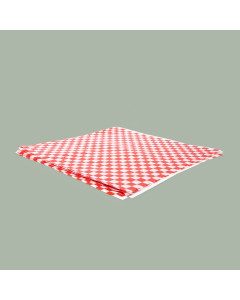 12” x 12” Compostable PLA Mineral Paper – Grease Proof – Red/White Check​, 5,000/cs